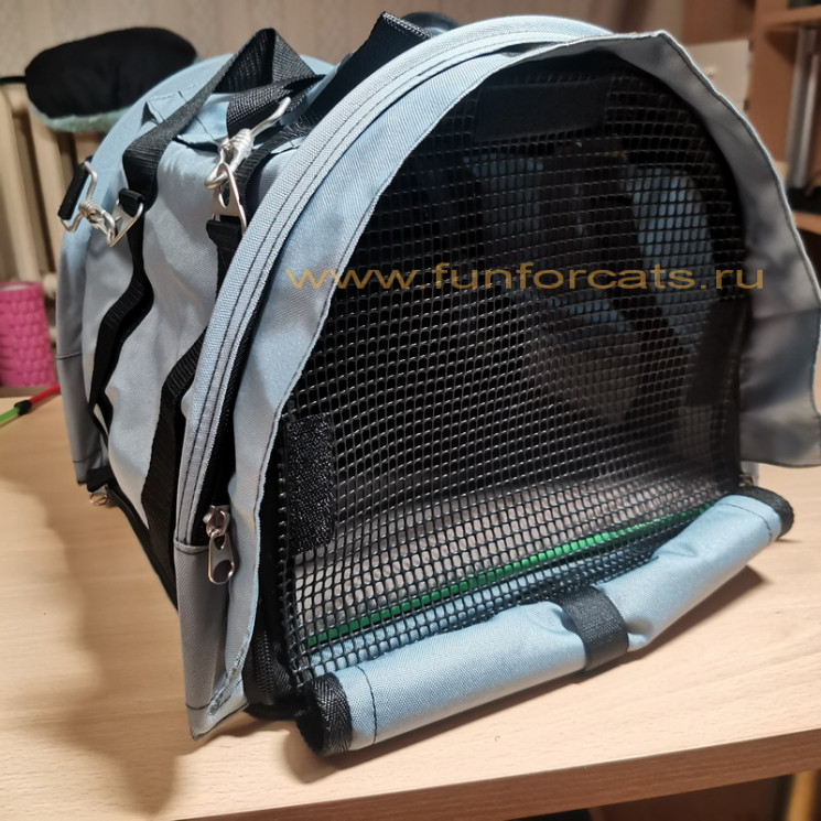 Сумка-переноска для кошек "Кубик"  Сталь