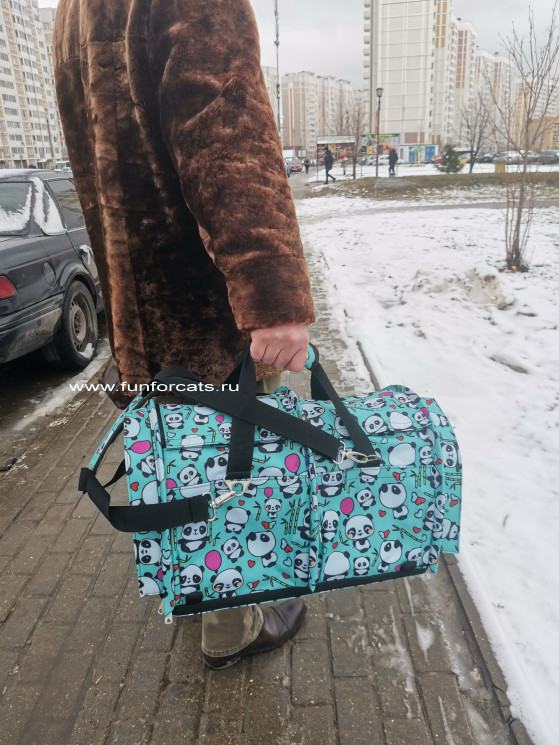 Сумка-переноска для двух кошек кошек "Профи" 2.0 Панды