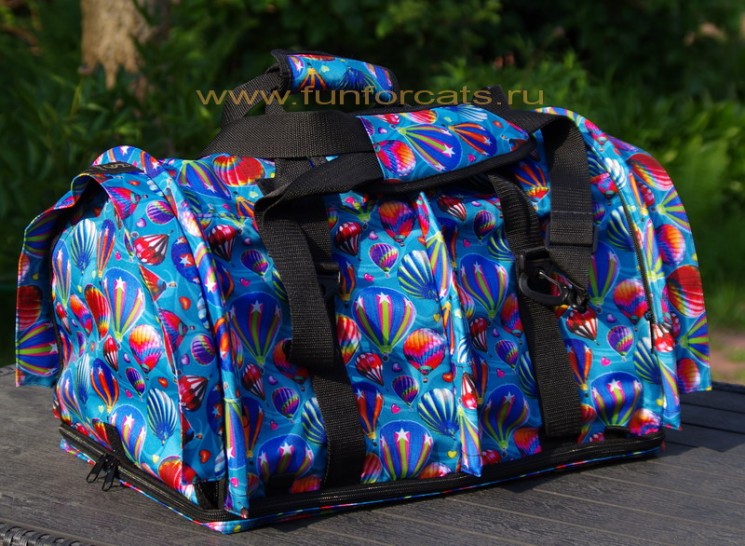 Сумка-переноска для двух кошек "Профи" 2.0 Воздушные шары